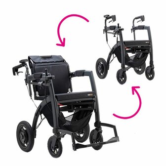 Rollz Motion Electric - Elektrische rolstoel &amp; Rollator in &eacute;&eacute;n